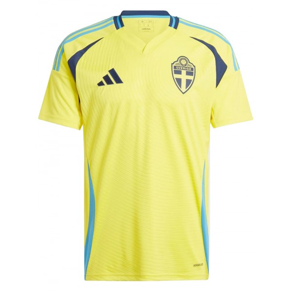 Sweden home jersey soccer uniform men's first football kit tops sport shirt 2024 Euro cup